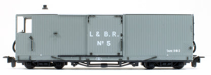 L&B 8 ton Bogie Goods Brake Van, L&B Livery, grey, no.5, Open Veranda.