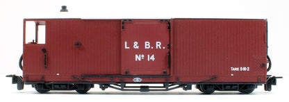 L&B 8 ton Bogie Goods Brake Van L&B Livery Red no.14, Open Veranda