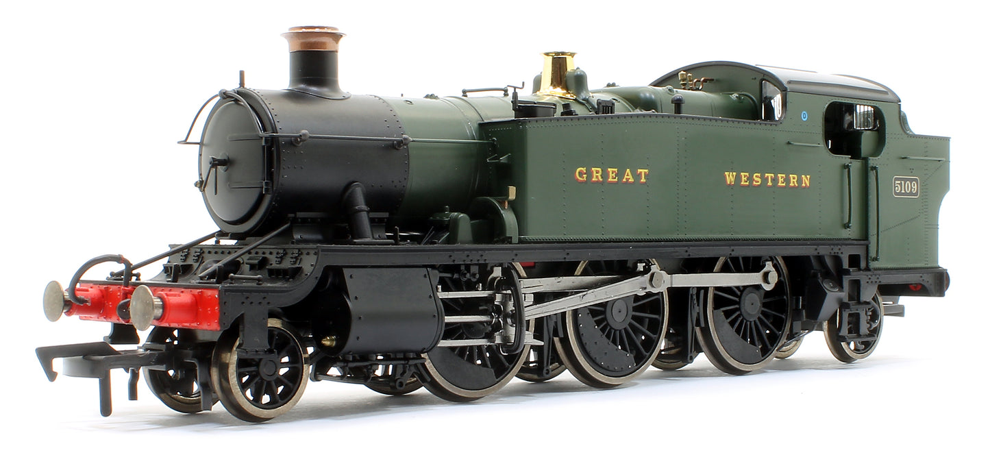 Large Prairie 2-6-2 Tank Locomotive #5109 in Green lettered Great Western