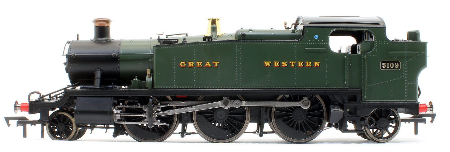 Large Prairie 2-6-2 Tank Locomotive #5109 in Green lettered Great Western