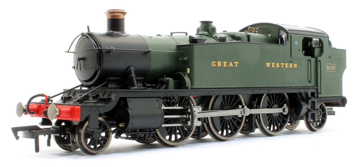 Large Prairie 2-6-2 Tank Locomotive #6129 in Green lettered Great Western