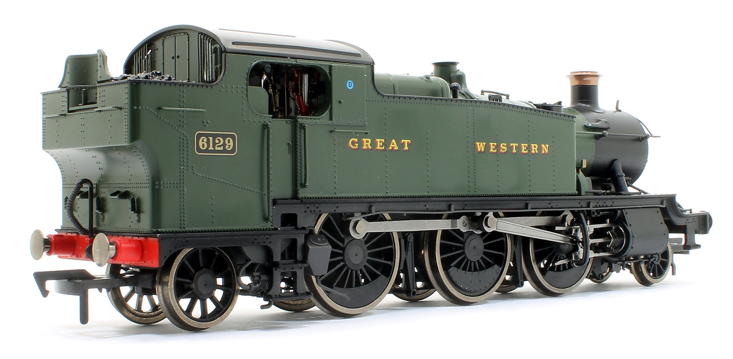 Large Prairie 2-6-2 Tank Locomotive #6129 in Green lettered Great Western