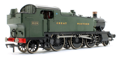 Large Prairie 2-6-2 Tank Locomotive #6129 in Green lettered Great Western