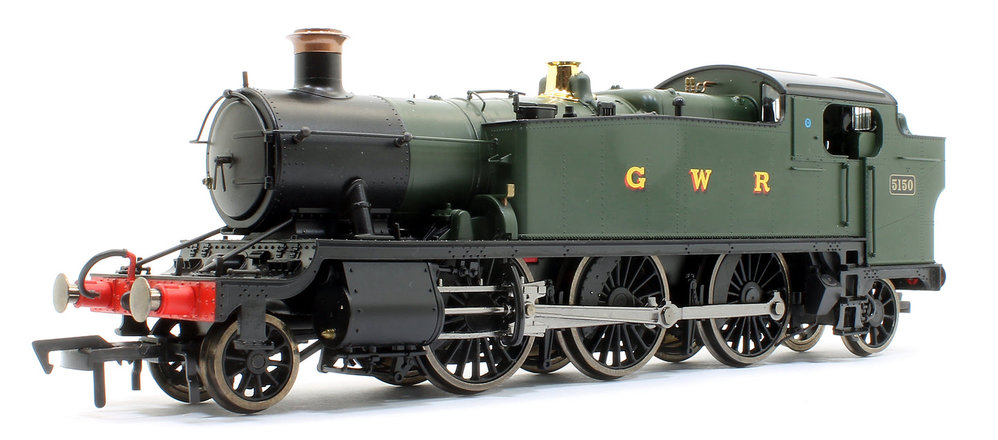 Large Prairie 2-6-2 Tank Locomotive #5150 in Green lettered GWR