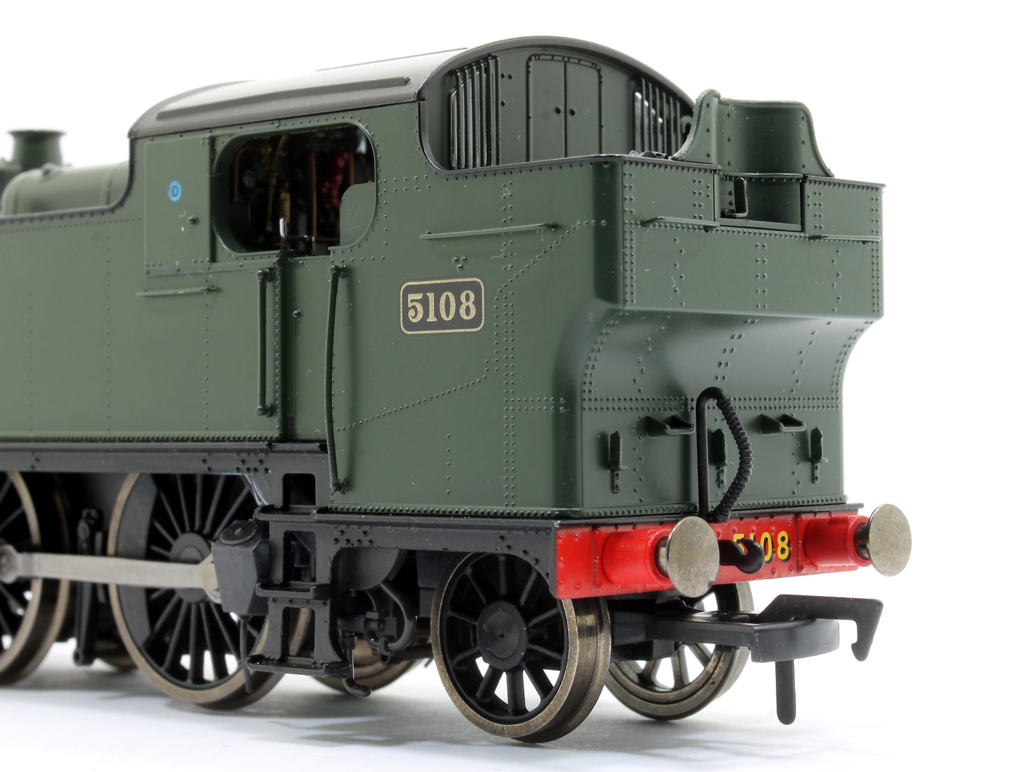 Large Prairie 2-6-2 Tank Locomotive #5108 in GWR Green Shirt Button Roundel