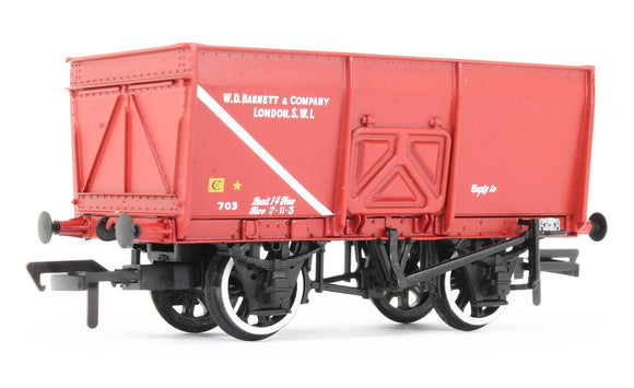 16T Steel Slope-Sided Mineral Wagon 'WD Barnett & Co.' Red