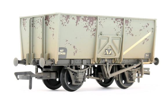 16T Steel Slope-Sided Mineral Wagon BR Grey (Early) - Weathered