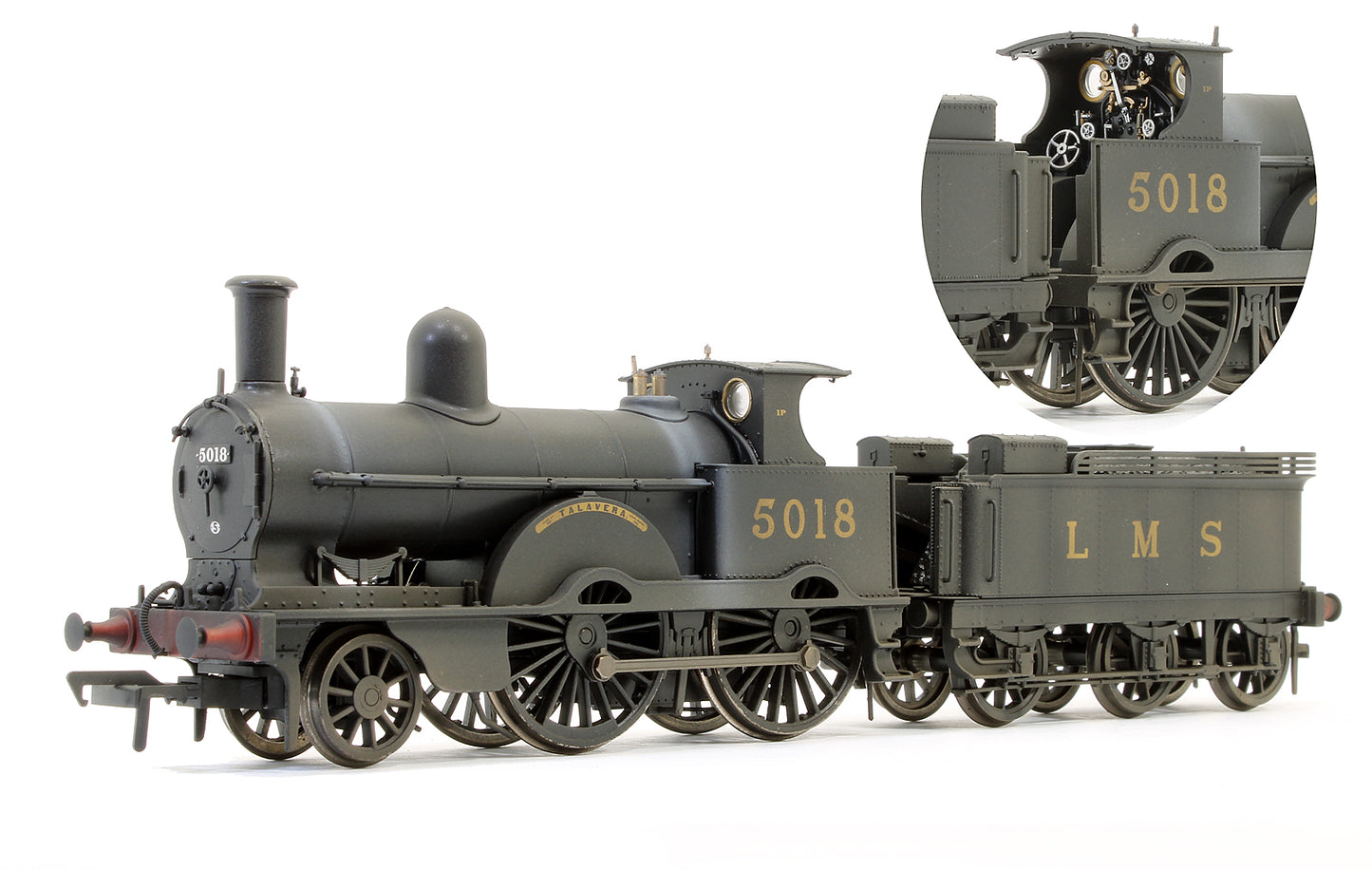 Custom Weathered LNWR Improved Precedent Class 'Talavera' LMS Black 2-4-0 Steam Locomotive No.5018