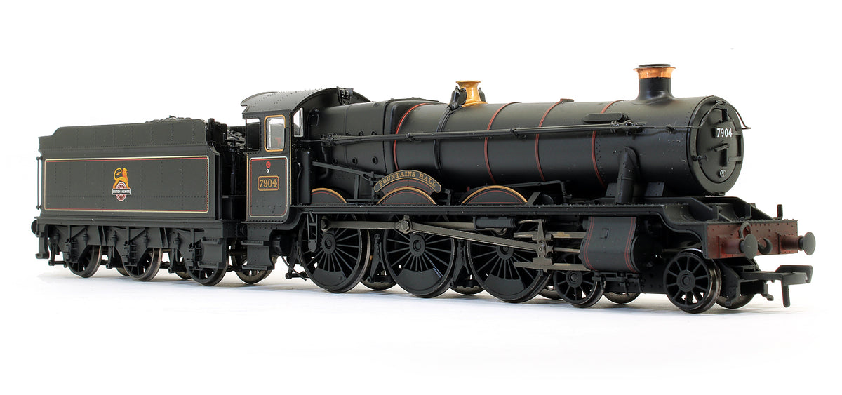 Class Modified Hall Class 7904 BR Lined Black Early Emblem 'Fountains Hall' Steam Locomotive - Weathered