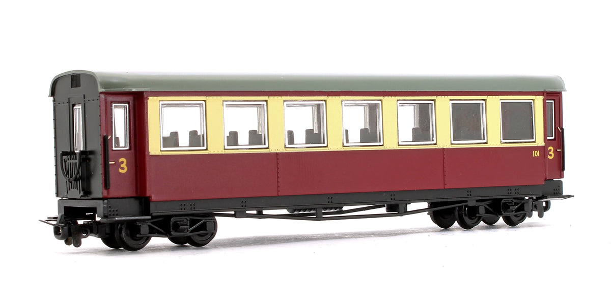 Pre-Owned 394-001 Steel Bodied Third Bogie Coach Maroon & Cream No.101