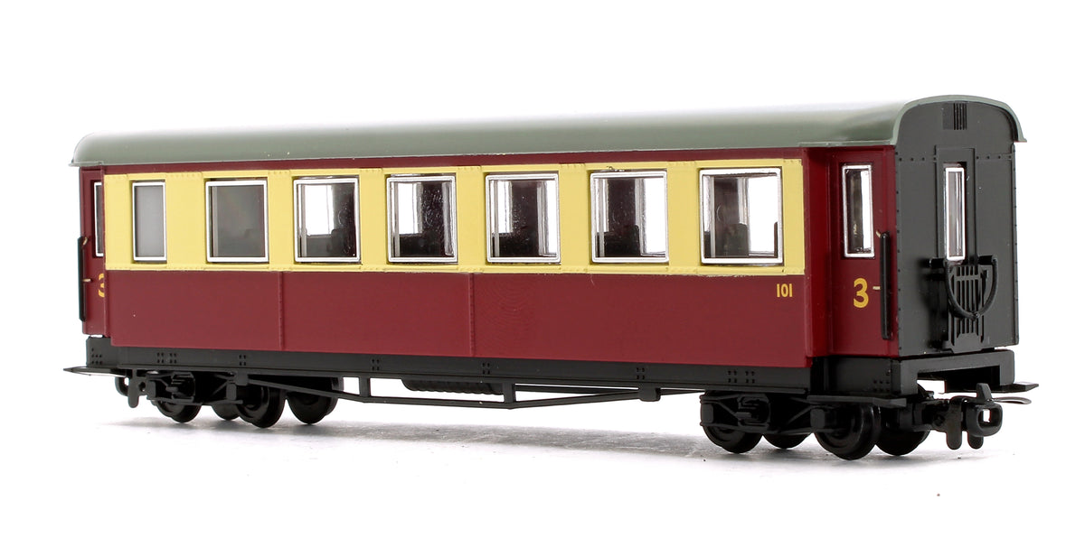 Pre-Owned 394-001 Steel Bodied Third Bogie Coach Maroon & Cream No.101