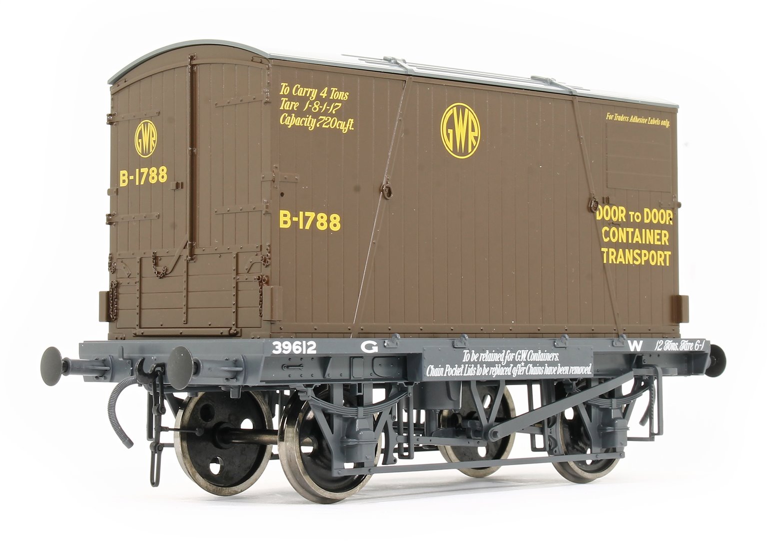 GWR Conflat 39612 BD2 Chocolate Container B-1788 Door to Door