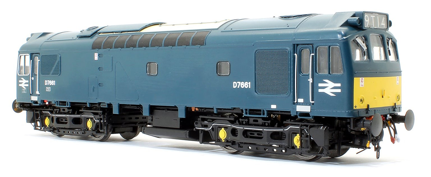 Class 25/3 - D7661 BR Early Blue with small yellow panels Diesel Locomotive