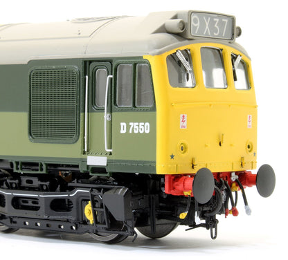 Pre-Owned Class 25/3 - D7550 BR Two Tone Green with full yellow ends and BR Blue data panel Diesel Locomotive - DCC Sound