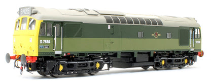 Pre-Owned Class 25/3 - D7550 BR Two Tone Green with full yellow ends and BR Blue data panel Diesel Locomotive - DCC Sound