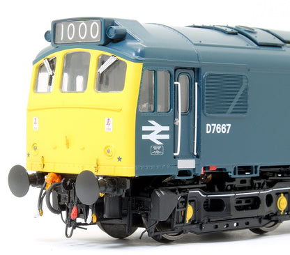 Class 25/3  D7667 BR Rail Blue with full yellow ensue (twin double arrows - 1000th loco built at Derby Works) Diesel Locomotive