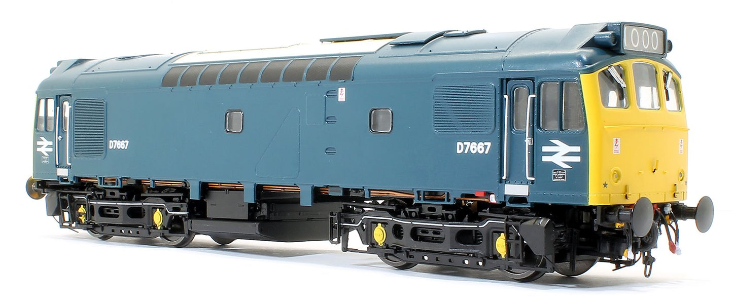 Class 25/3  D7667 BR Rail Blue with full yellow ensue (twin double arrows - 1000th loco built at Derby Works) Diesel Locomotive