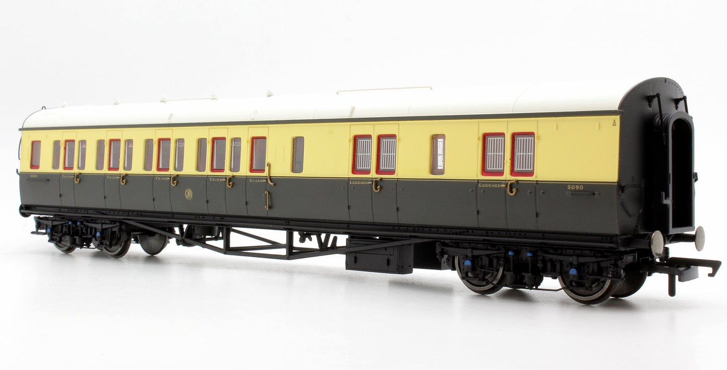 GWR Collett Coach Corridor Brake Third Class LH '5090', Chocolate & Cream