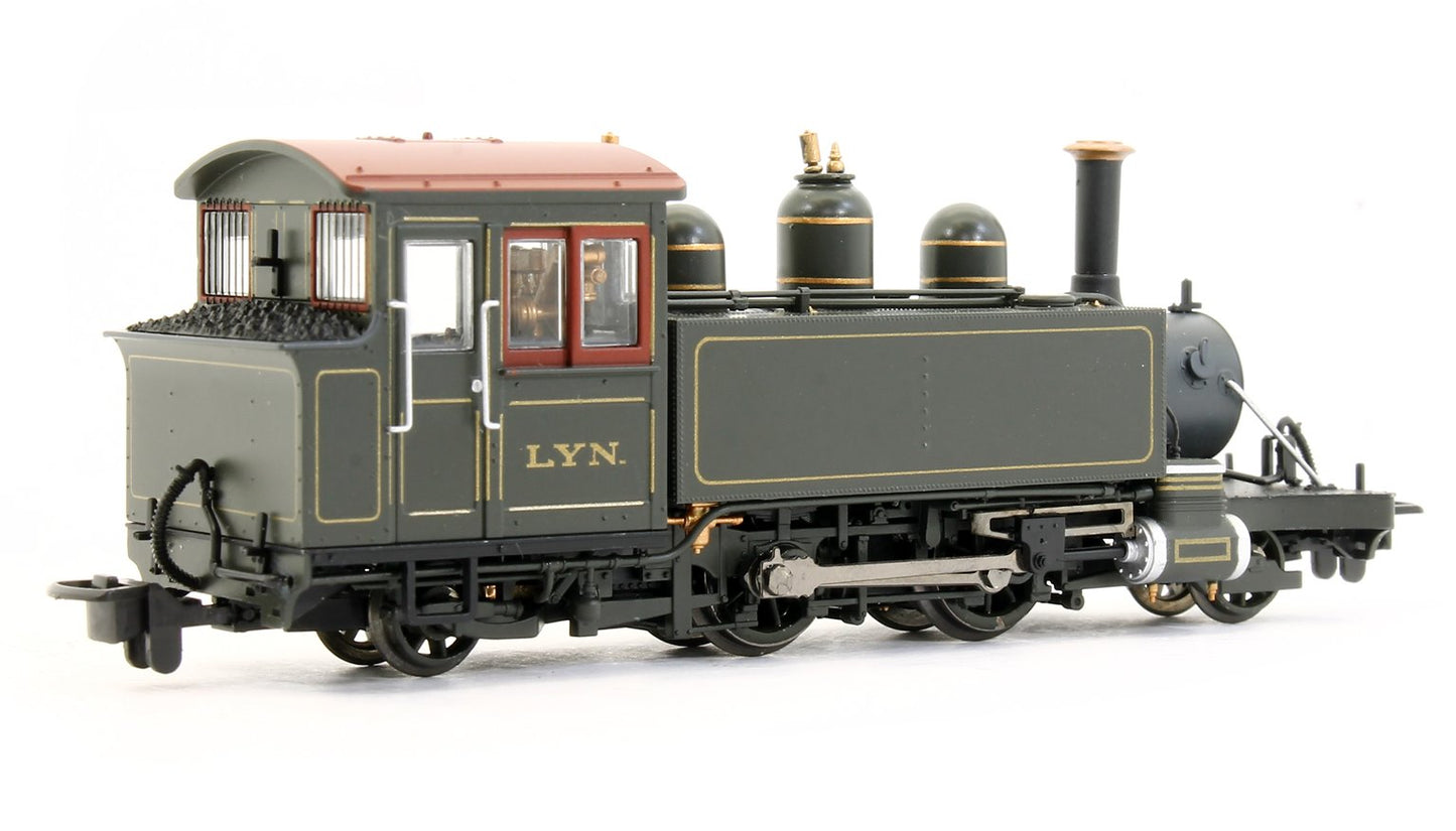 Lynton & Barnstaple Baldwin 2-4-2T L&BR dark olive green Lyn (pre-1906 original chimney)