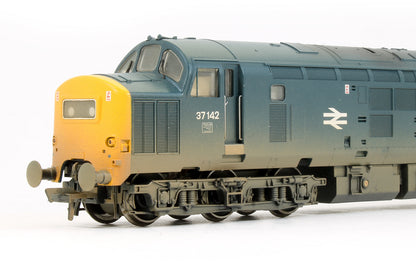 Pre-Owned 32-777Z Class 37/0 37142 BR Blue Diesel Locomotive Weathered (Exclusive Edition)