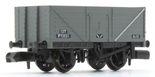 9ft 7 plank open wagon, BR, grey No.72521