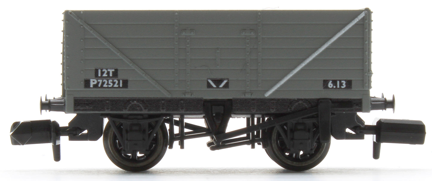 9ft 7 plank open wagon, BR, grey No.72521