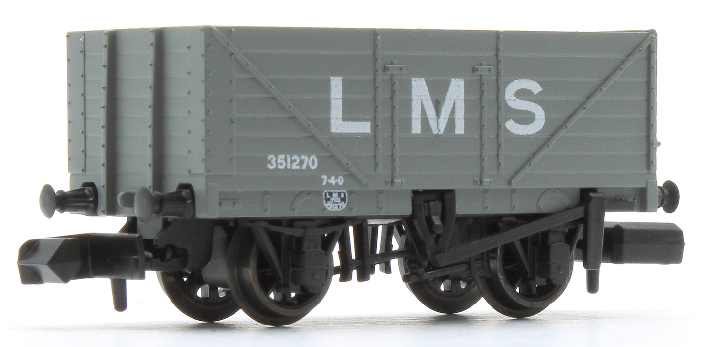 9ft 7 plank open wagon, LMS, grey No.351270