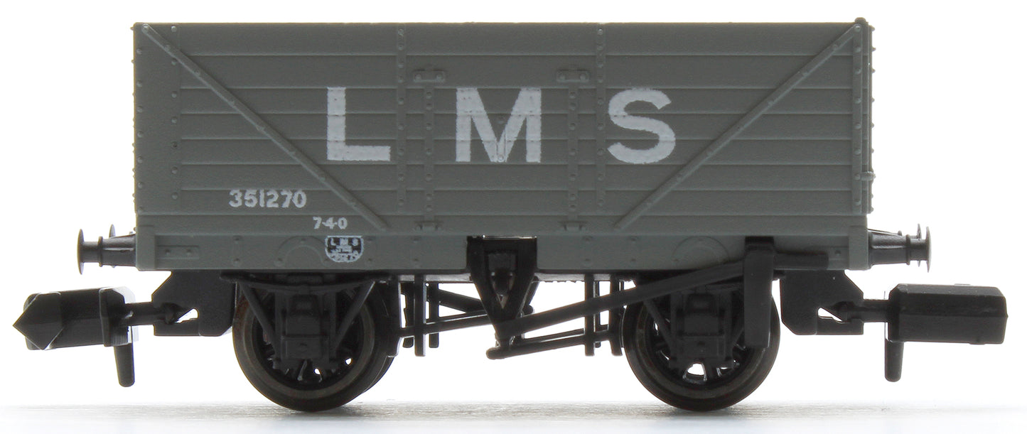 9ft 7 plank open wagon, LMS, grey No.351270