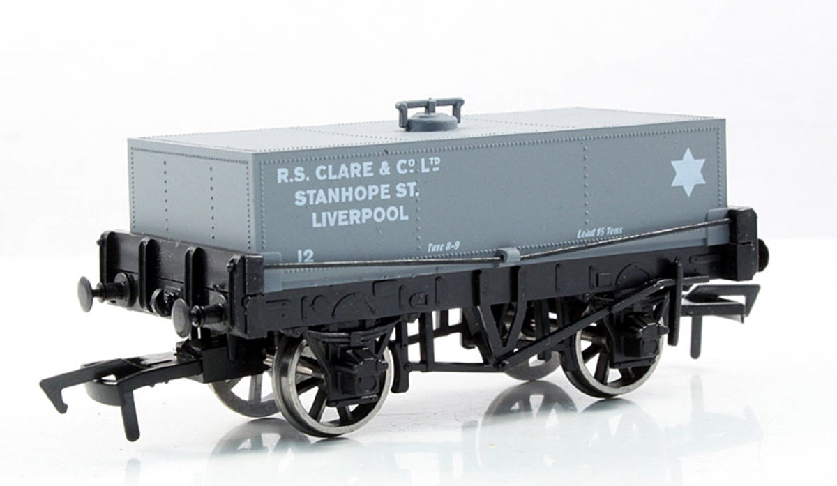 Dapol 4F032009 Clare, Liverpool Rectangular Tank Wagon No.12 Rails