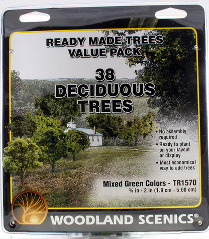 Green Deciduous Trees ¾ - 2 inch (Pack of 38)