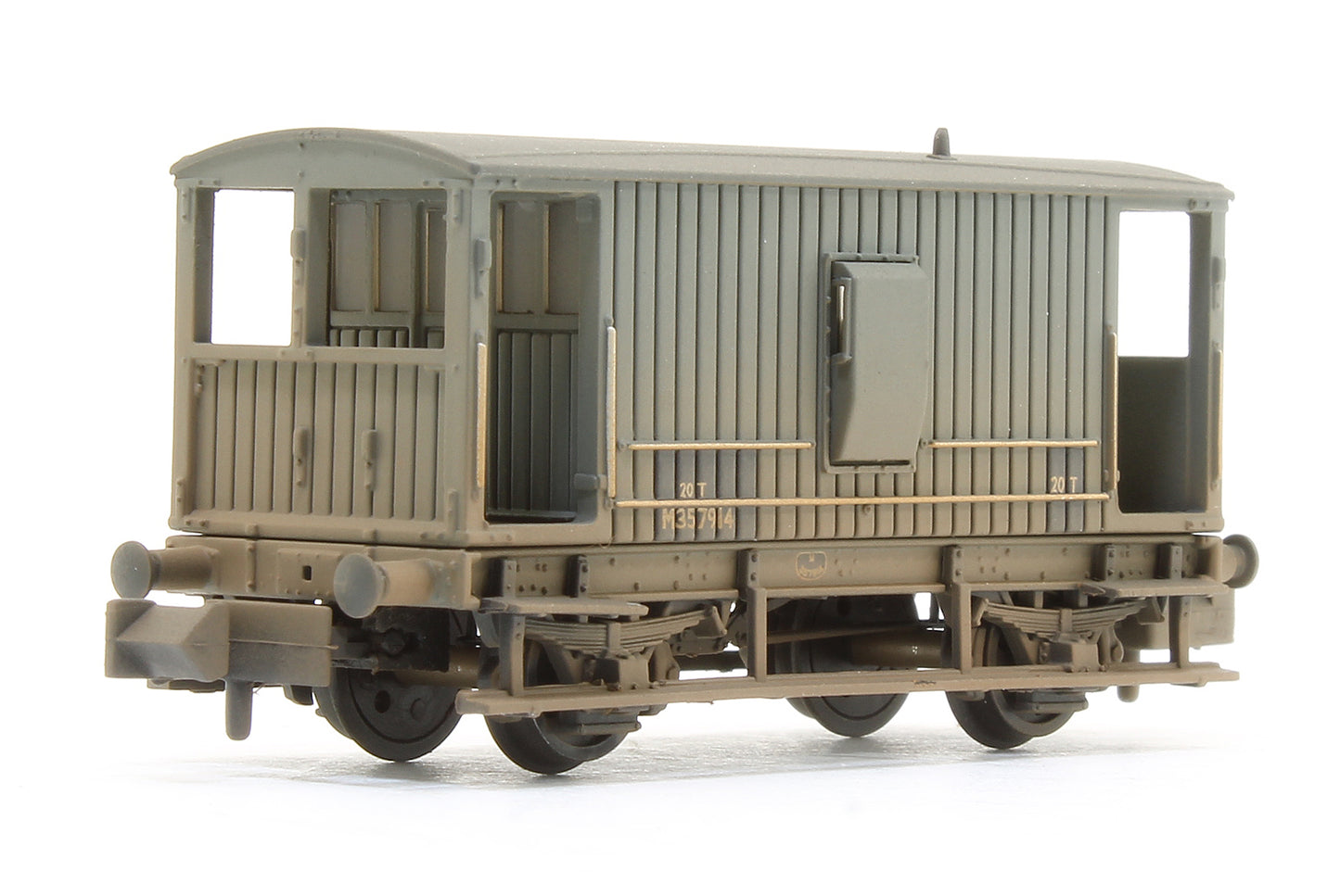 Midland 20 Ton Brake Van BR Grey (With Duckets) 357914 - Weathered