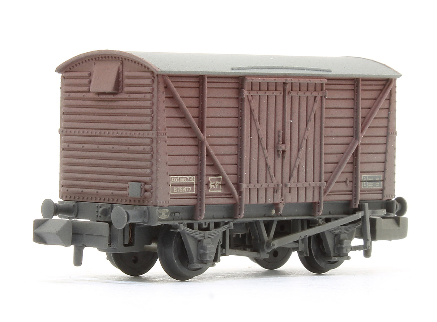 BR 12T Ventilated Van Planked Sides BR Bauxite (Late) 759177 - Weathered