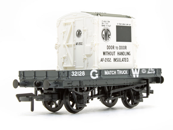 1 Plank Wagon GWR Grey With 'GWR' AF Container 32128