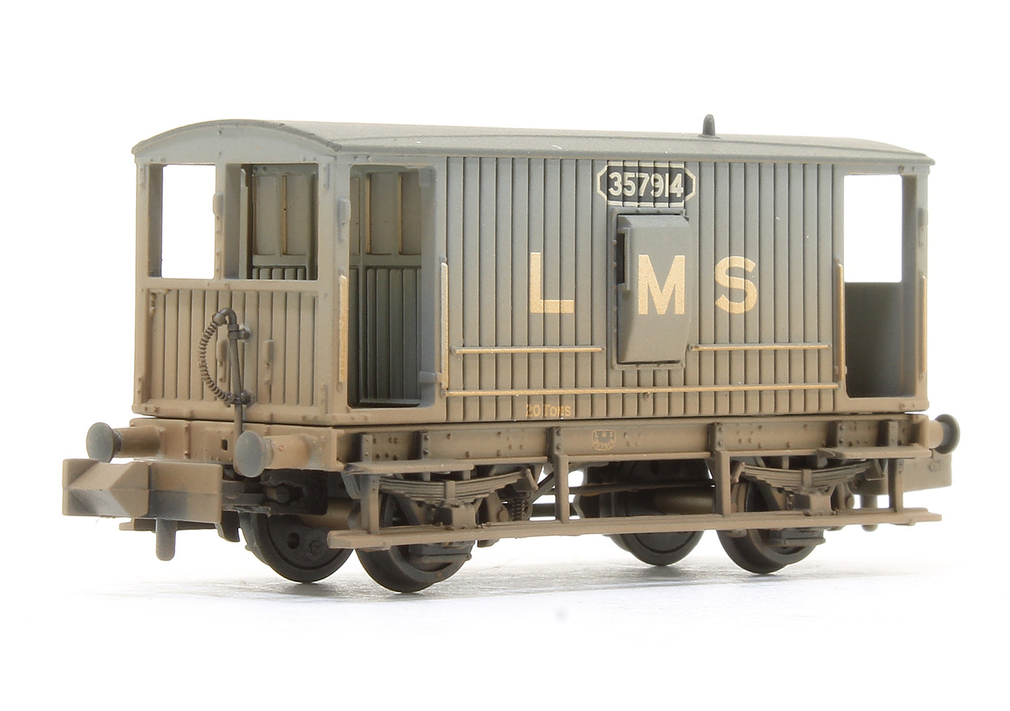 MR 20T Brake Van With Duckets LMS Grey Weathered 357914