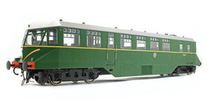 GWR AEC ‘Razor Edge' Railcar BR green with speed whiskers (white cab roofs) No.W32W