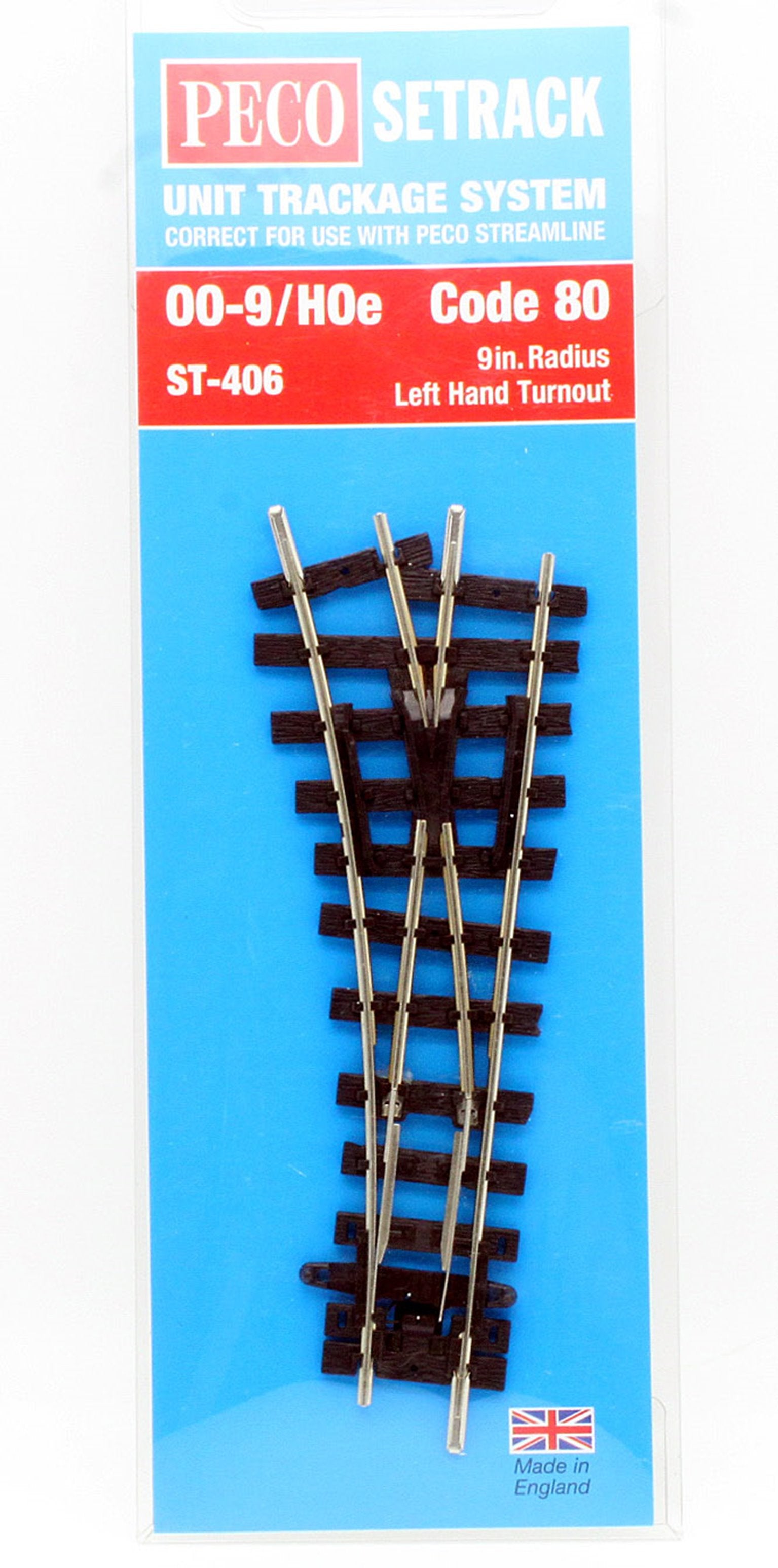 Peco ST406 ST-406 00-9 - Code 80 - Setrack No.1 Radius – Rails