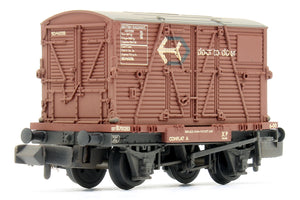 Conflat Wagon BR Bauxite (Early) With 'Door-To-Door' BD Container with Wagon Load 701283- Weathered