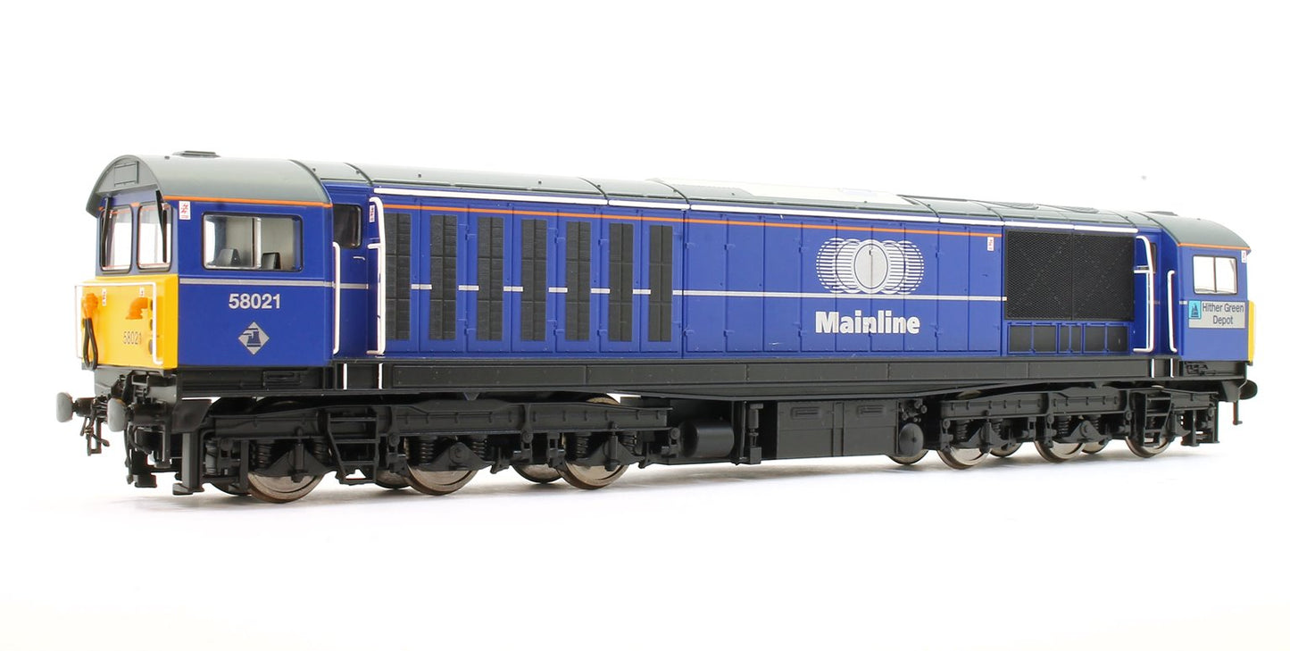 Pre-Owned E84007 Class 58 58021 'Hither Green Depot' Mainline Blue Diesel Locomotive