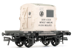 Conflat Wagon GWR Grey With 'GWR' AF Container - Weathered 39230