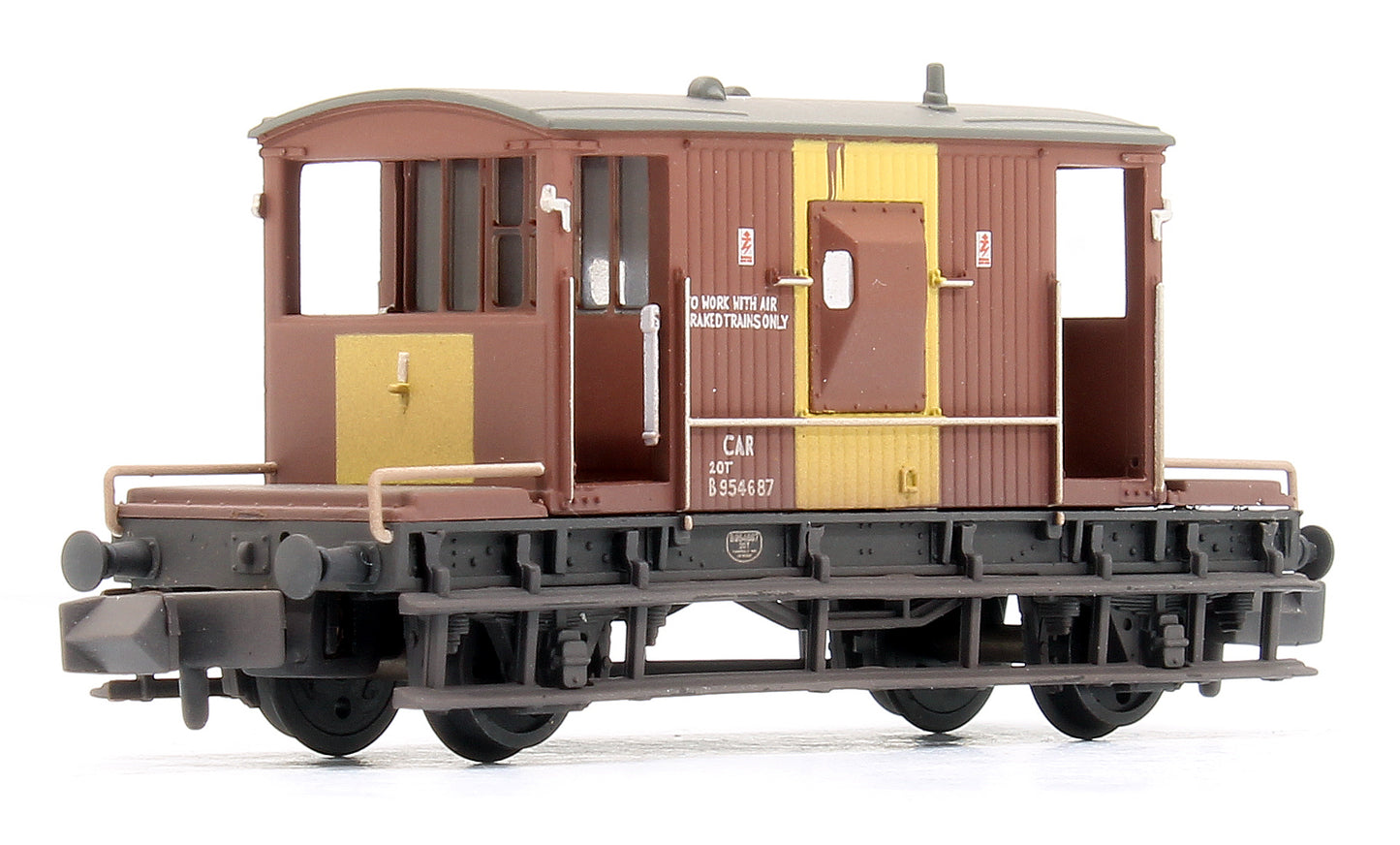 BR 20T Brake Van BR Bauxite (TOPS) 'Air Piped'  954687 - Weathered