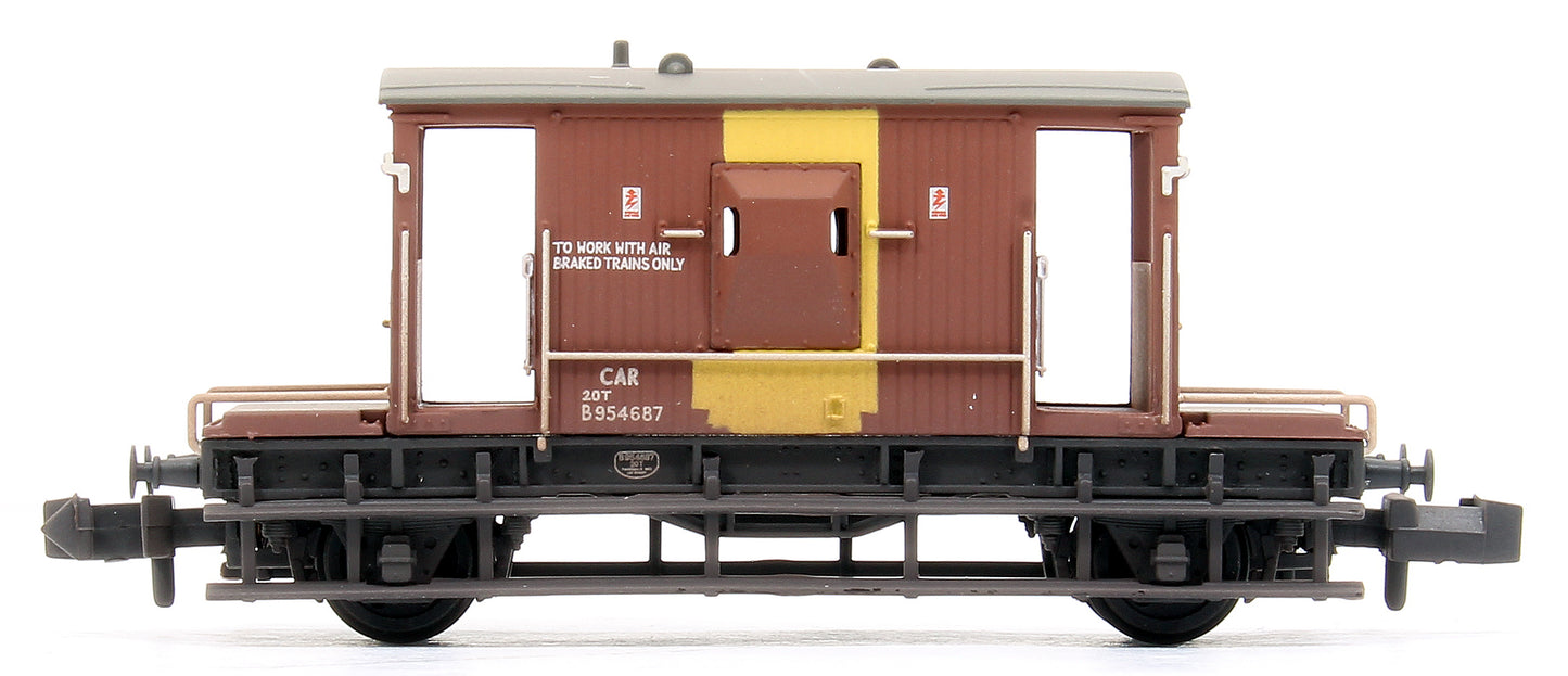 BR 20T Brake Van BR Bauxite (TOPS) 'Air Piped'  954687 - Weathered