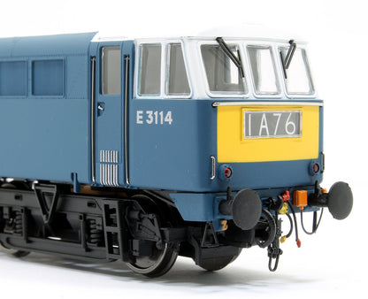 Class 86/0 'AL6' Bo-Bo Electric Locomotive BR Blue E3114 with small yellow warning panels and blue bufferbeams