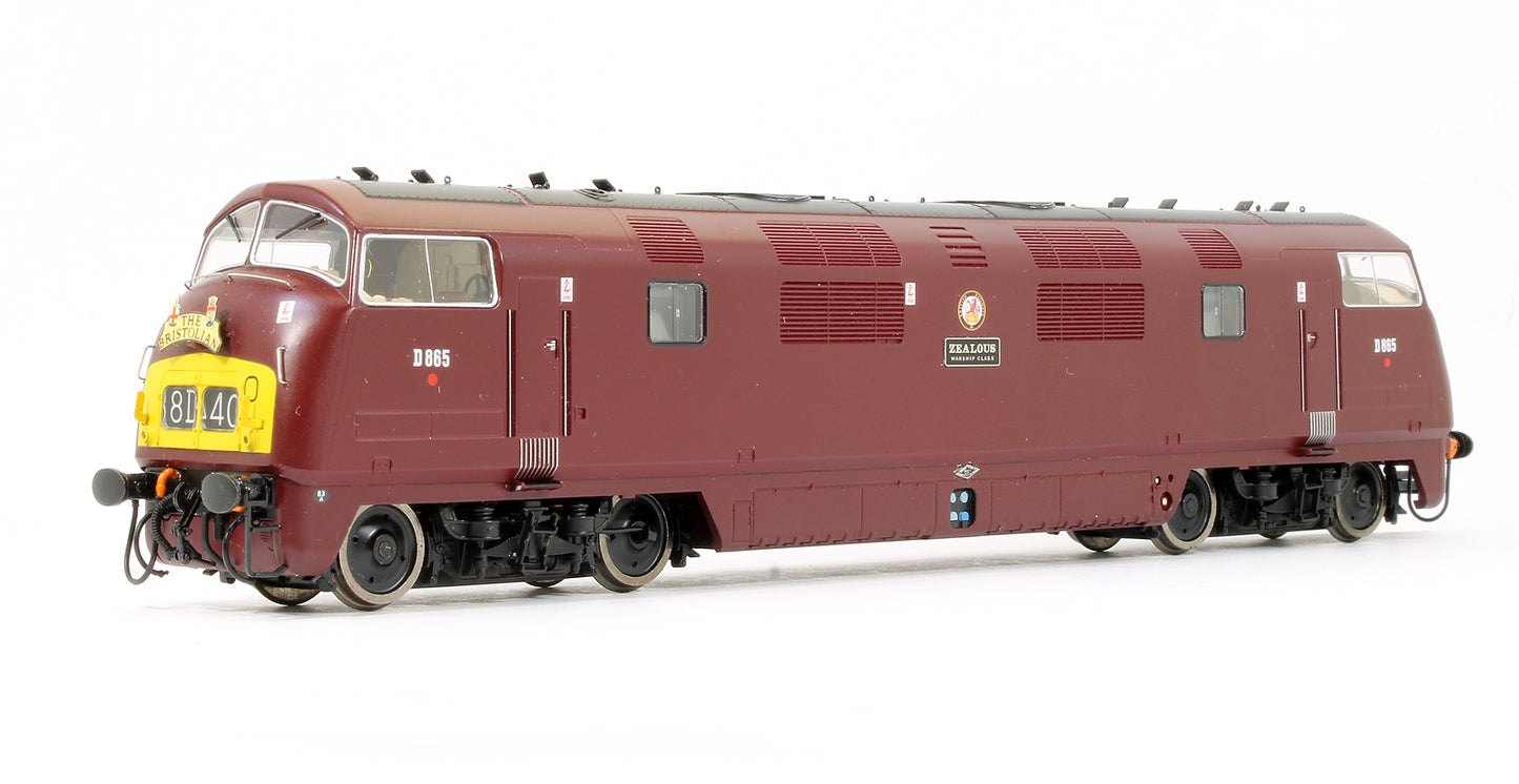 Pre-Owned Class 43 Warship D865 'Zealous' BR Maroon Yellow Panel Diesel Locomotive