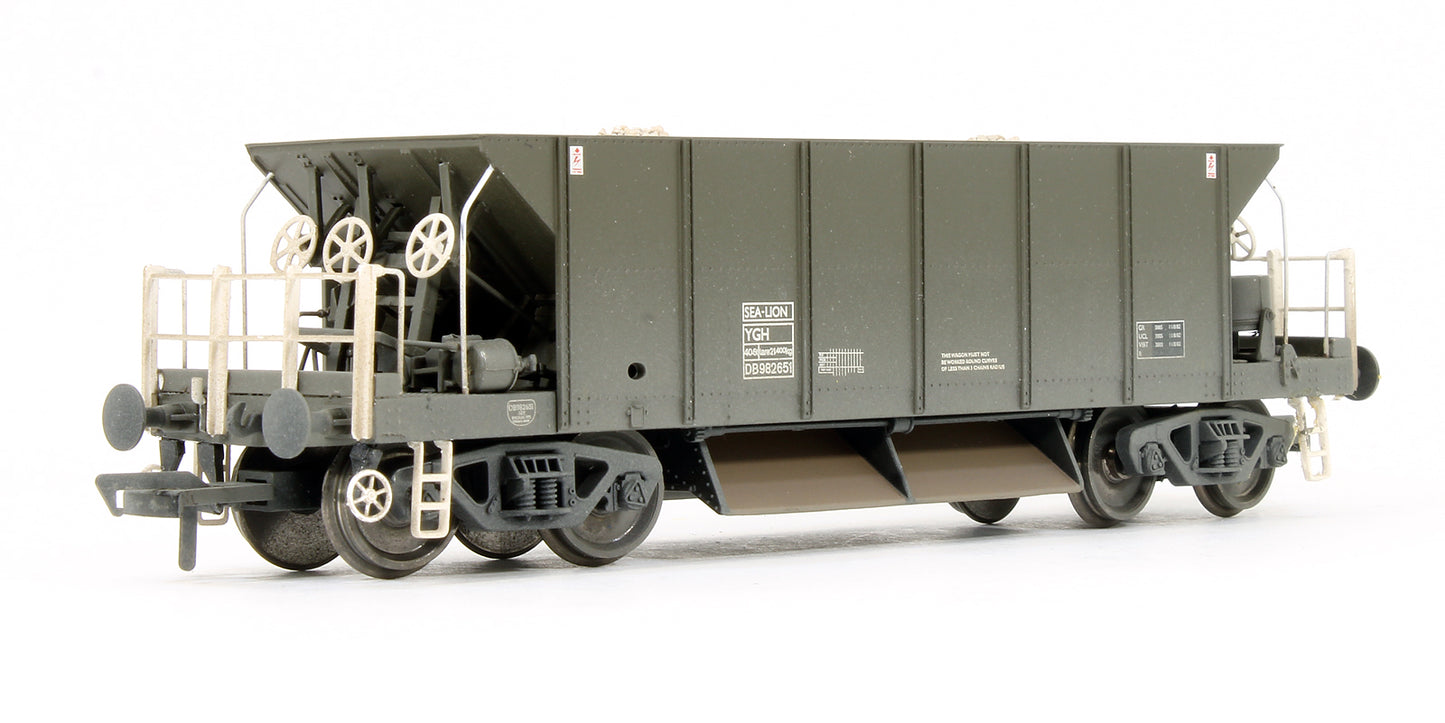 Pre-Owned 38-130A YGH Sealion Bogie Hopper Wagon Olive Green (Weathered)