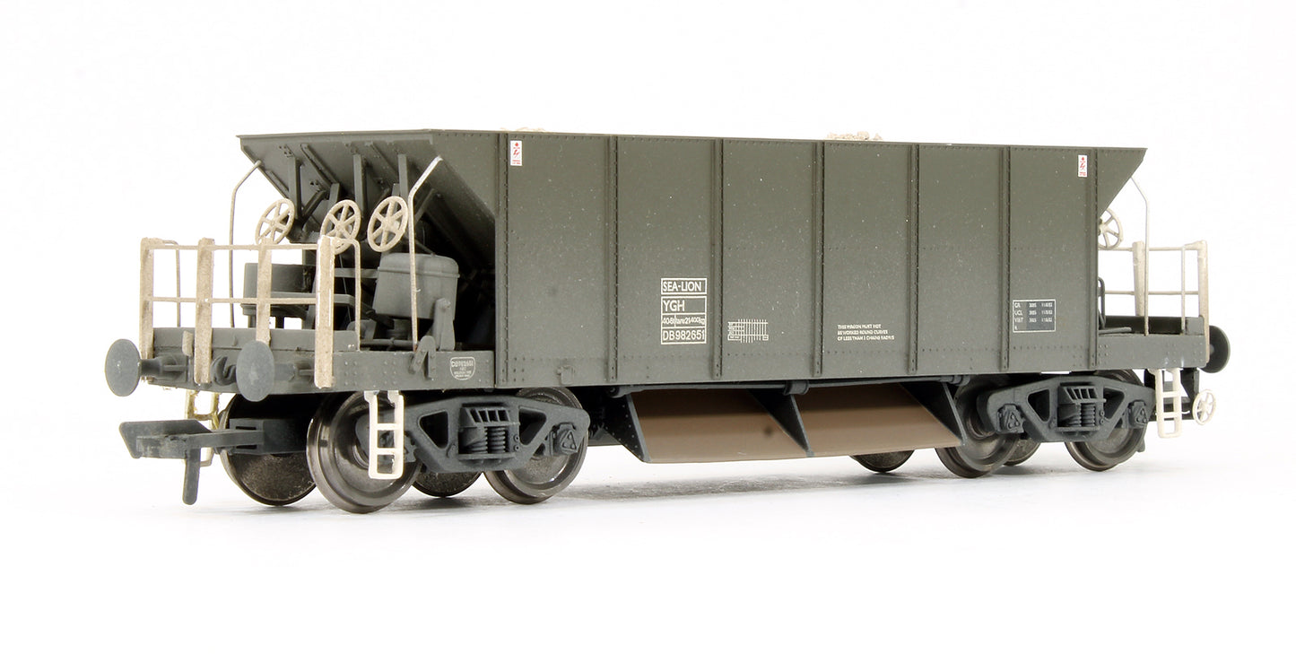 Pre-Owned 38-130A YGH Sealion Bogie Hopper Wagon Olive Green (Weathered)