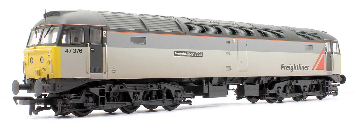 Class 47/3 47376 'Freightliner 1995' Freightliner Grey Diesel Locomotive - Weathered - DCC Sound