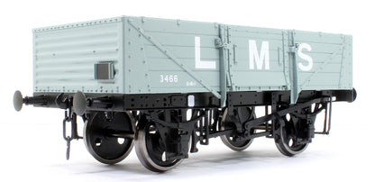 5 Plank Wagon Corrugated End LMS Grey 3466