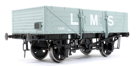 5 Plank Wagon Corrugated End LMS Grey 3466