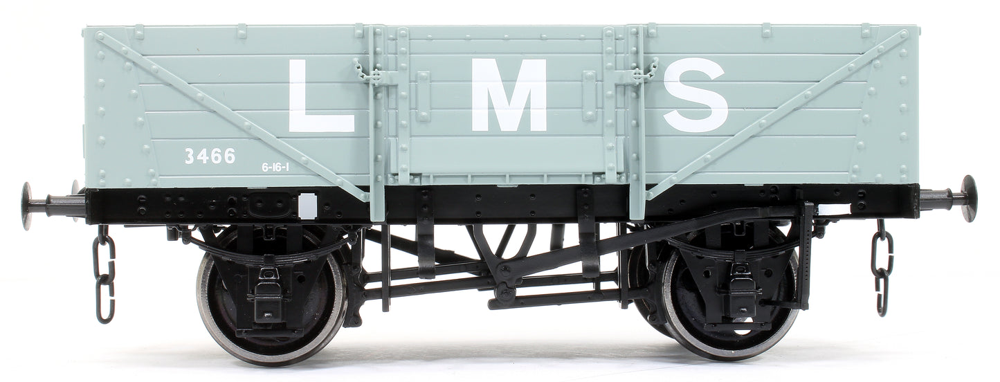 5 Plank Wagon Corrugated End LMS Grey 3466