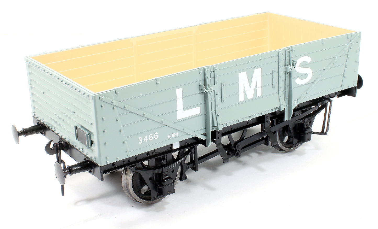 5 Plank Wagon Corrugated End LMS Grey 3466